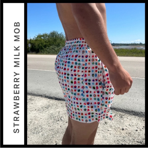 Strawberry Milk Mob ROYGBV Swim Trunks XL - Picture 2 of 7